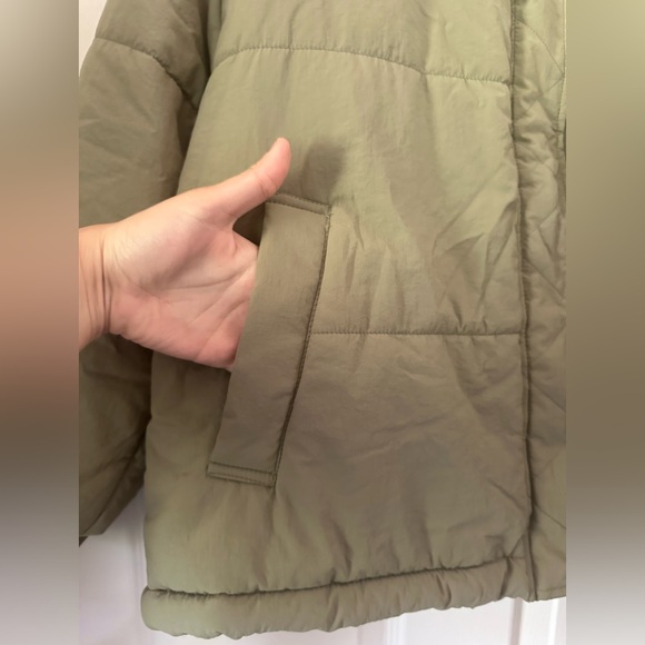 NWOT CISONO Quilted Bomber Sage Green Puffer Jack Womens Medium - Picture 4 of 10